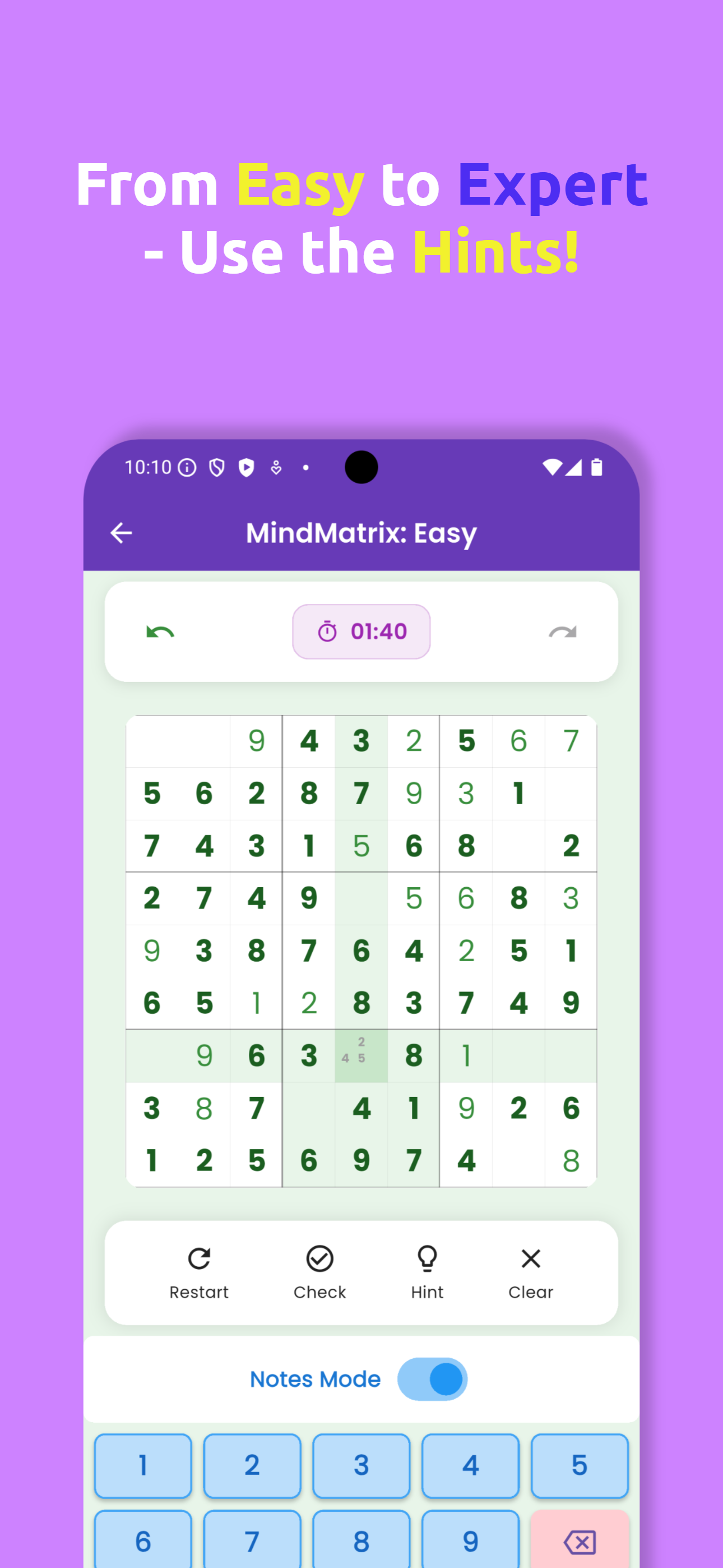 MindMatrix Sudoku Easy Mode