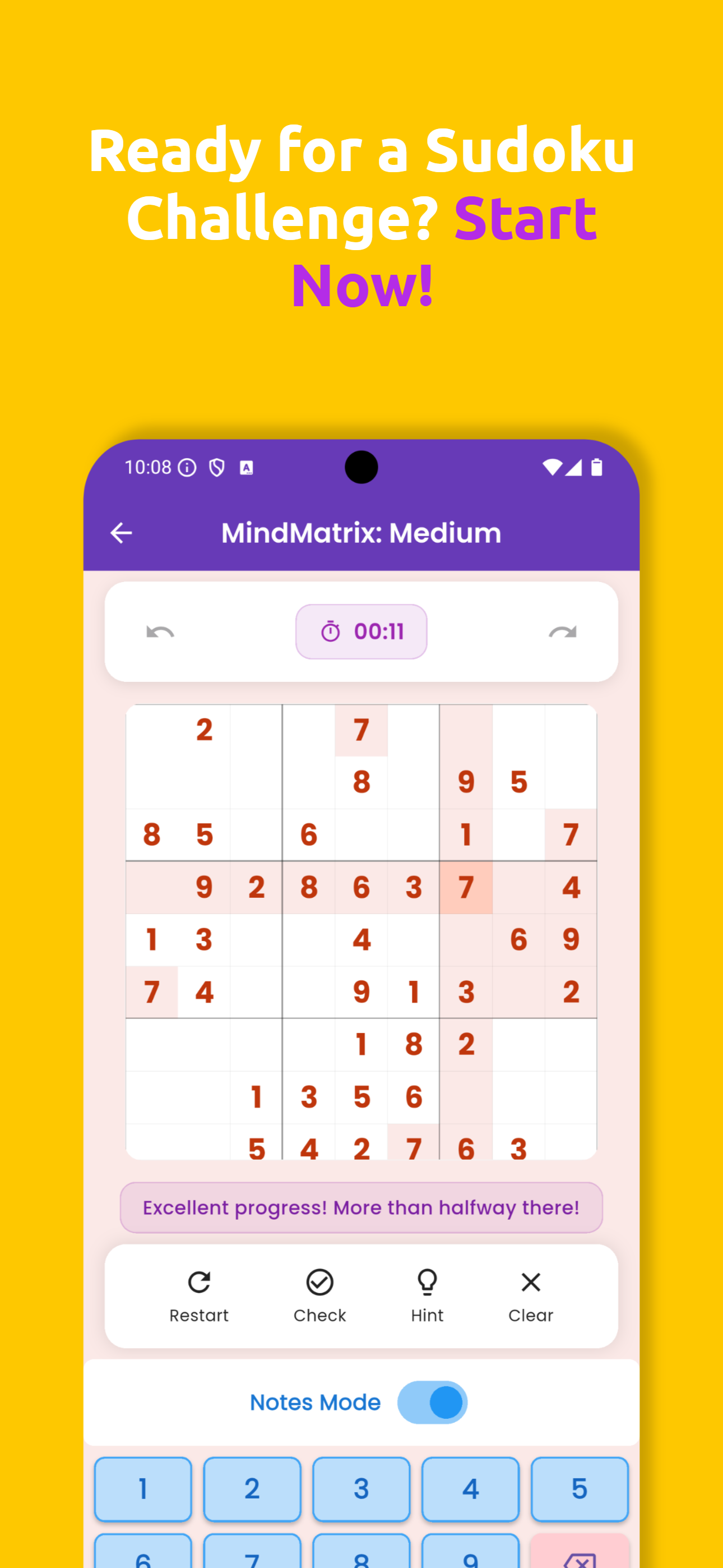 MindMatrix Sudoku Medium Mode