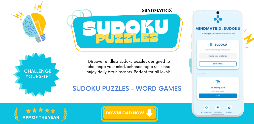 MindMatrix Sudoku App Mockup